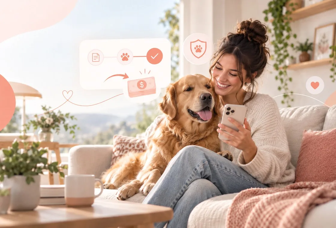 Pet owner comparing insurance information